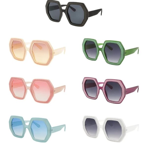 Ladies Sparkled Hexagon Sunglasses