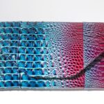 Oversize Blue-Purple Crocodile Clutch