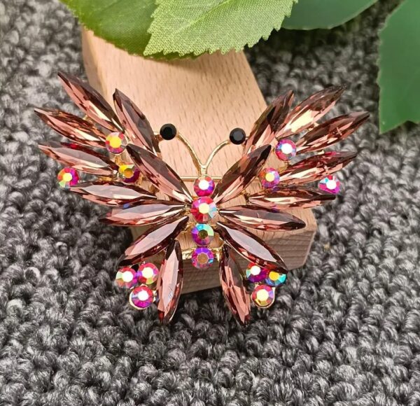 Sparkling Glass Butterfly Brooch