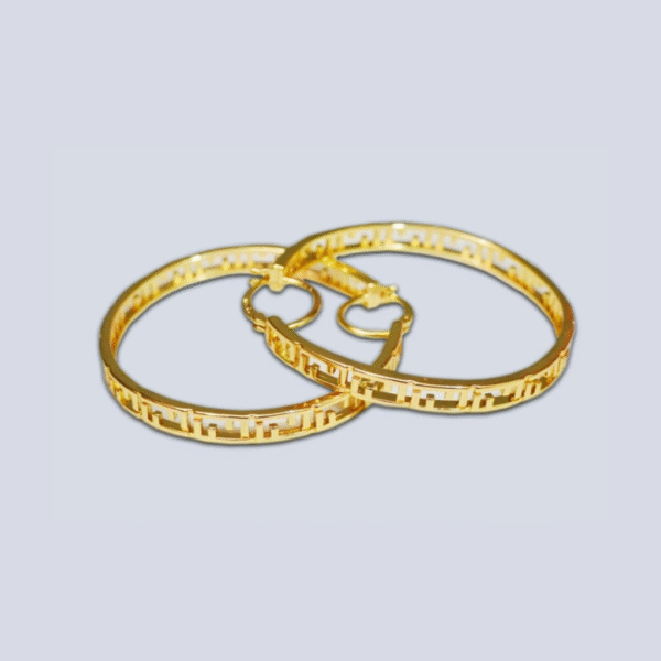 Vintage Handcrafted Thick edged Gold Hoops