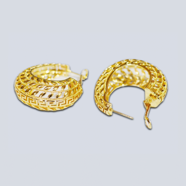 Handcrafted Oval Hollow Designed Earring