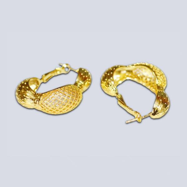 Intricately Designed Gold Hoops