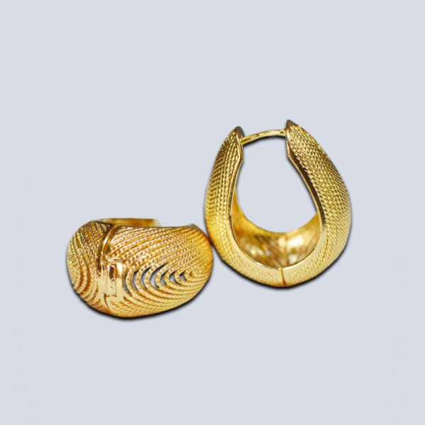Chic Oddly Designed Wide Gold Hoops