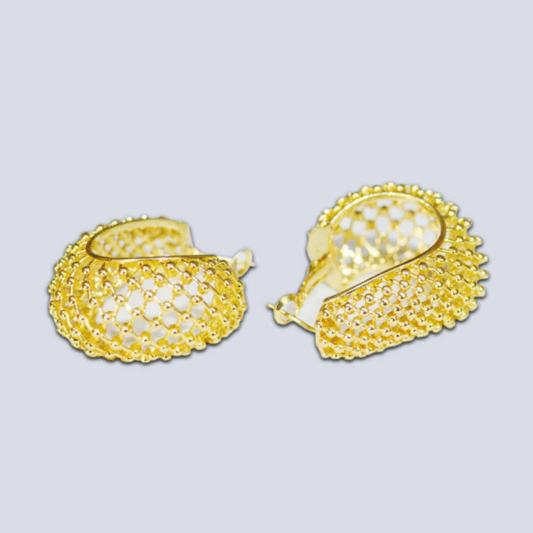 Swiveled Hollow Crated Gold Earring